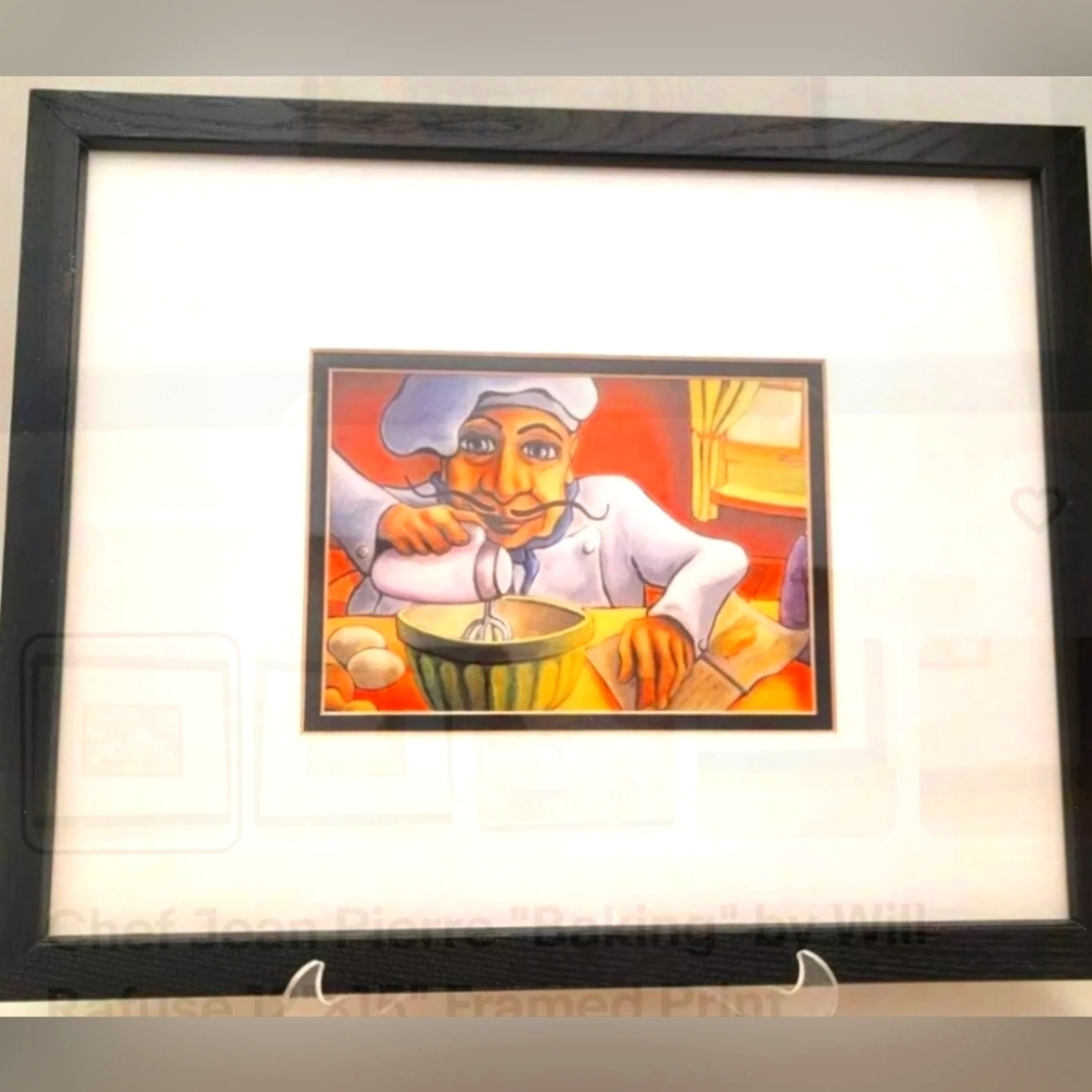 Chef Jean Pierre  "Baking " by Will Rafuse 12"×15" Framed Print  Pre-owned